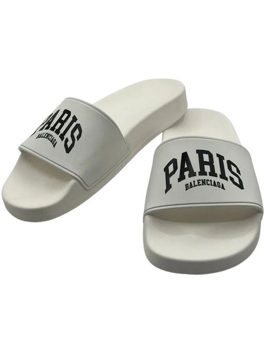 NEW Balenciaga Women's Cities Paris Pool Slide