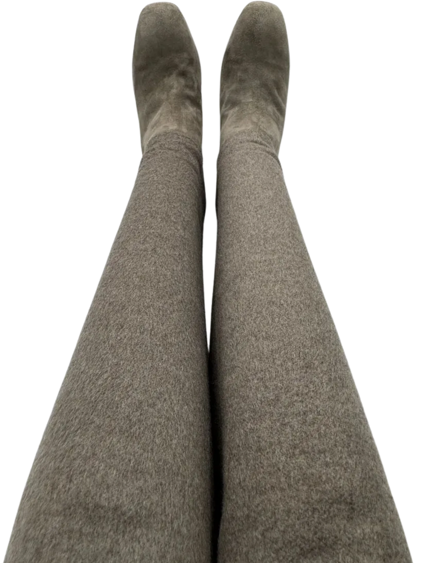 Loro Piana Grey Cashmere/Suede Knee-High Boots