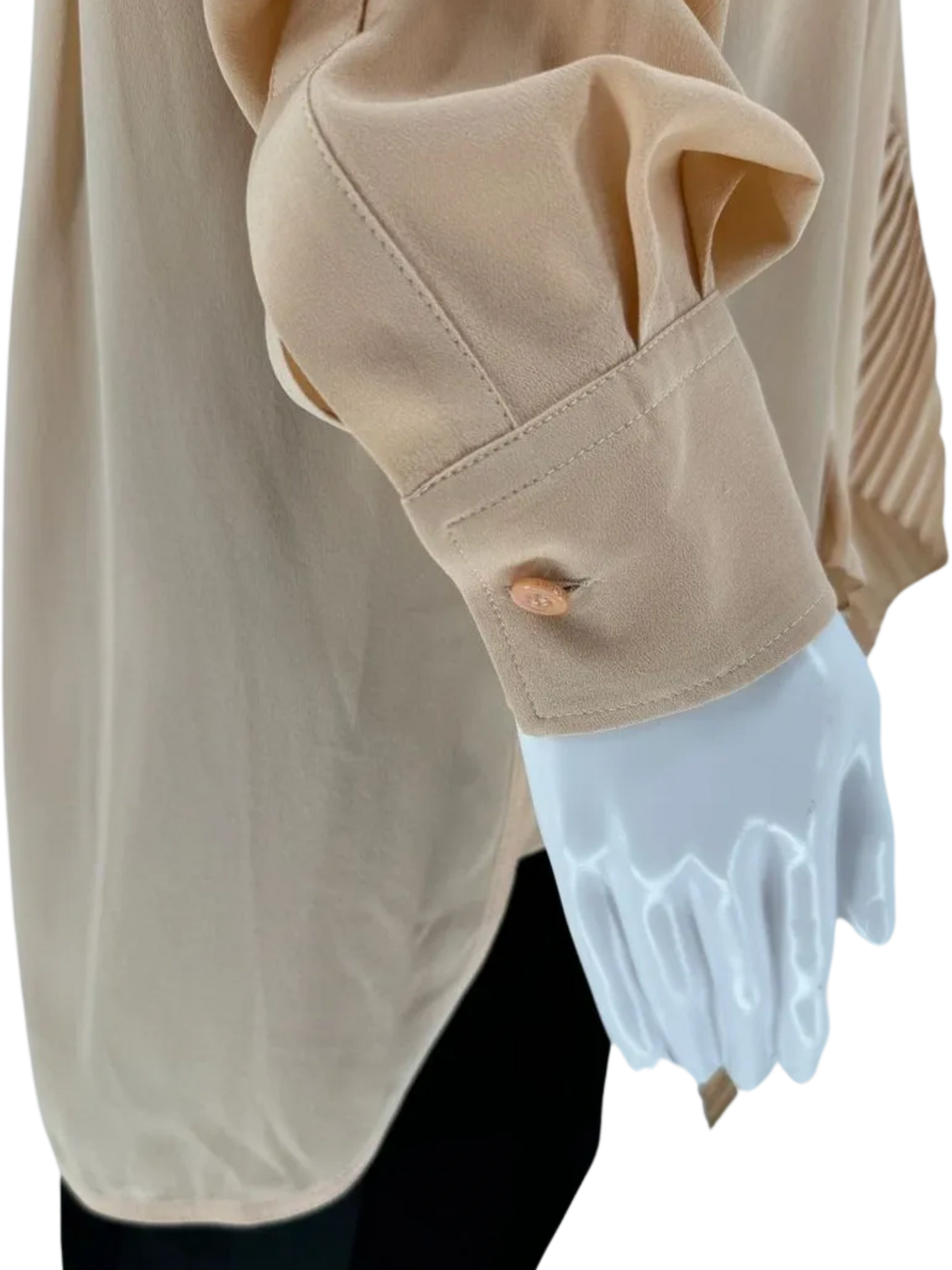 NWT Givenchy Silk Shirt With Detachable Pleated Scarf In Blush - FR 34