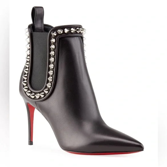 Christian Louboutin - Capaboot 85mm Spiked Napa Stiletto Ankle Boot Sz. 39.5